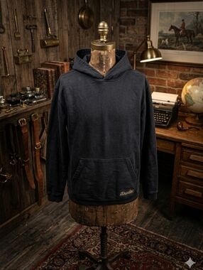 Vintage Ikeda Hoodie Made in Canada Dark Blue Pullover Sweatshirt Mens M